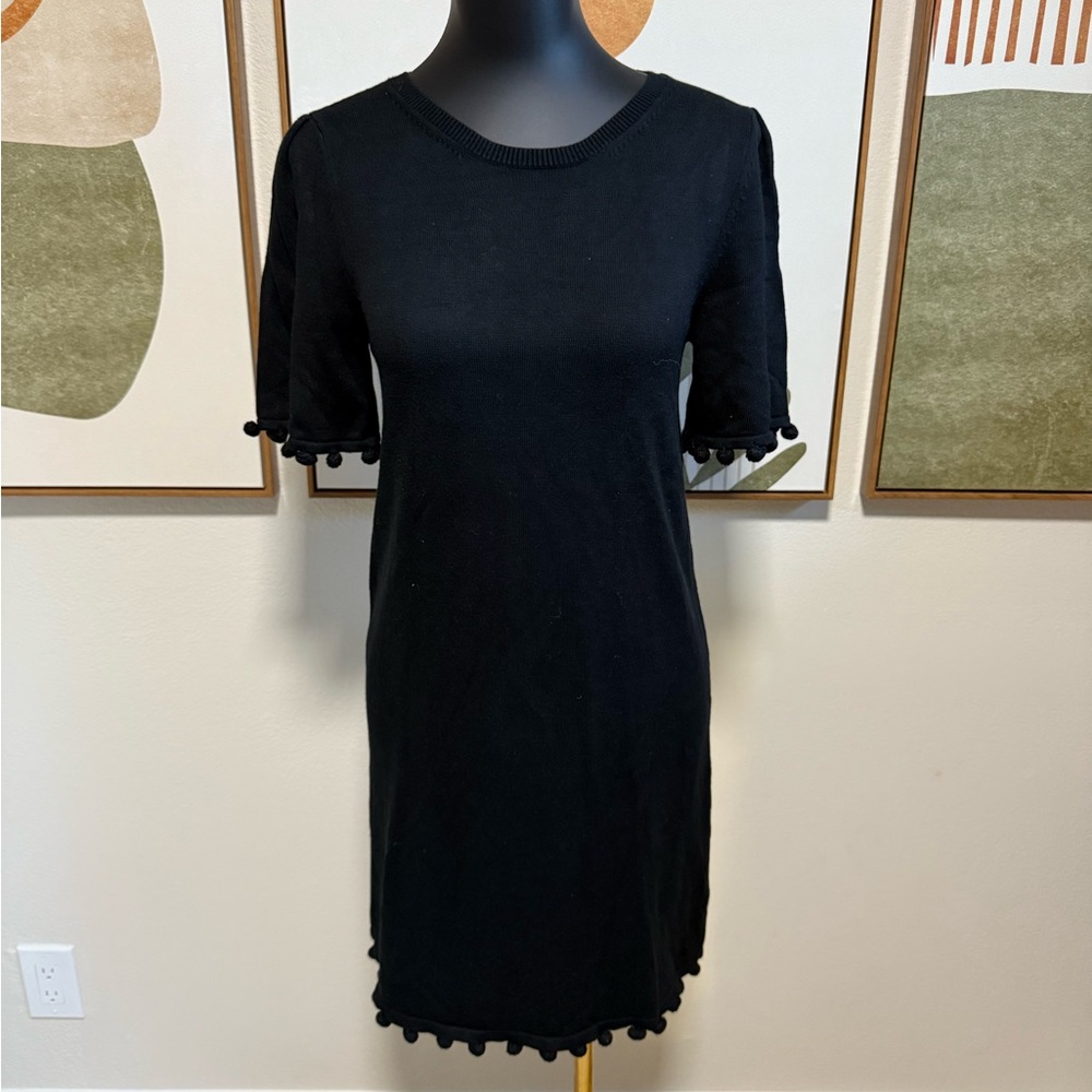 3/$10 Banana Republic Black Ball Fringe Sweater Dress - Picture 2 of 7